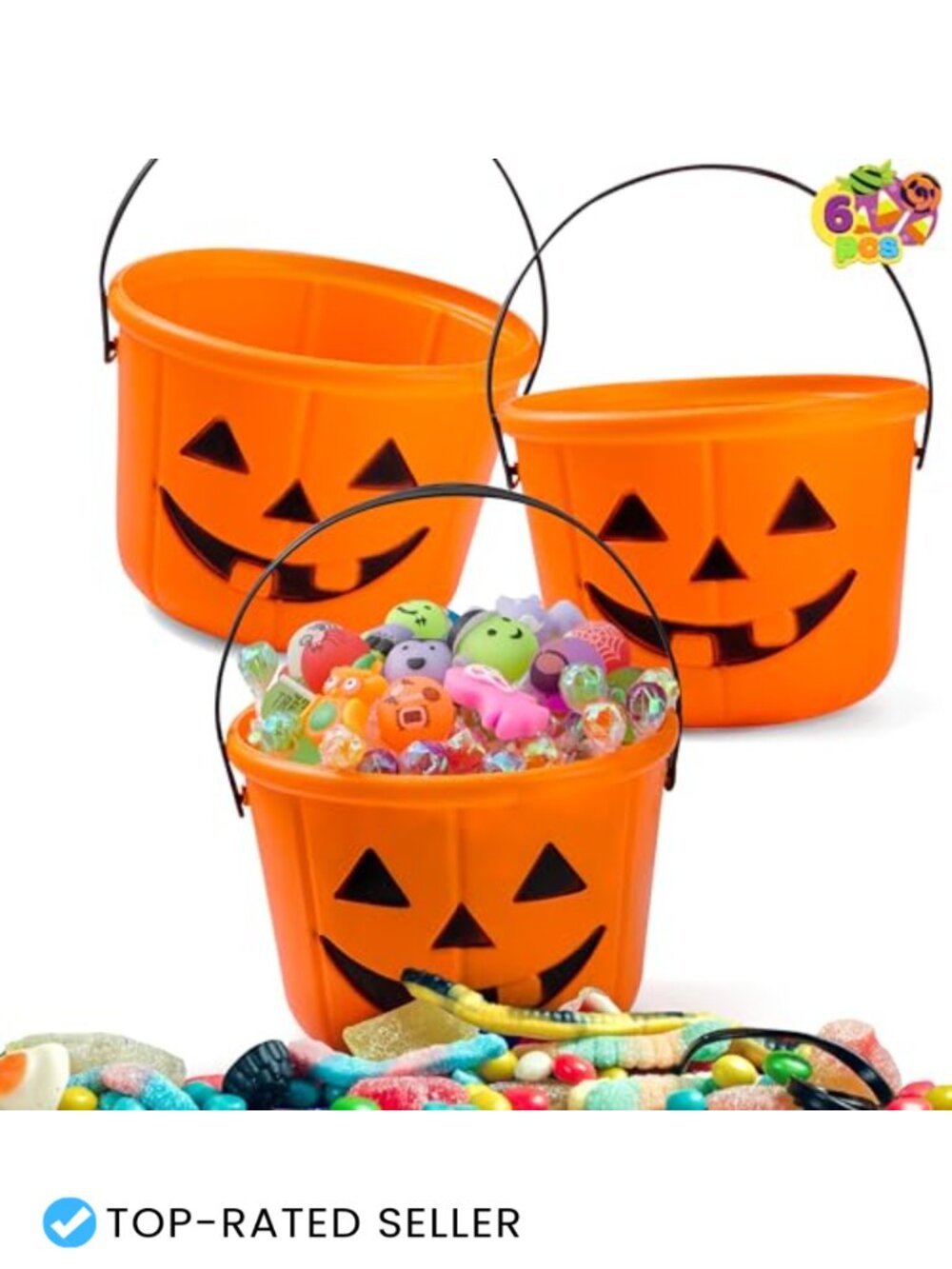 JOYIN Halloween Pumpkin Bucket Set for Trick or Treating